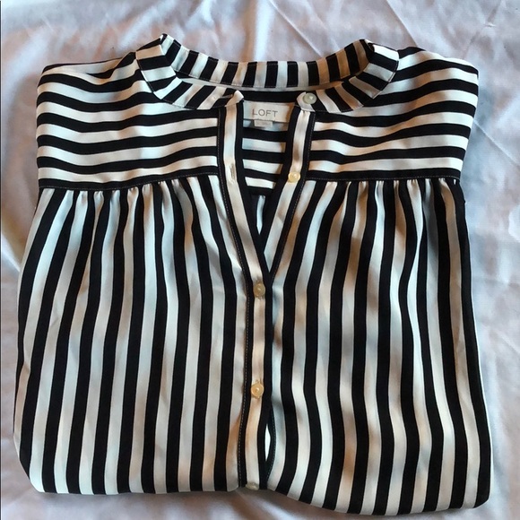 Loft black and white striped blouse - Picture 3 of 3